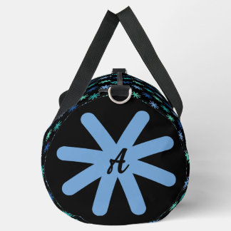 Cool AsteriskS Ocean Colors Initial On Black Large Duffle Bag