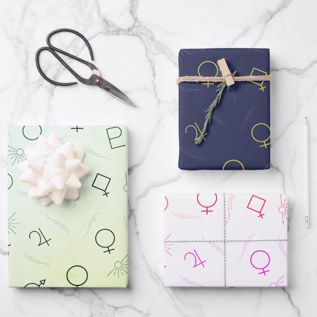 Cool Astrology Symbols  Wrapping Paper Sheets (Front)