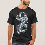 Cool Astronaut Bowling On Outer Space Galaxy T-Shirt