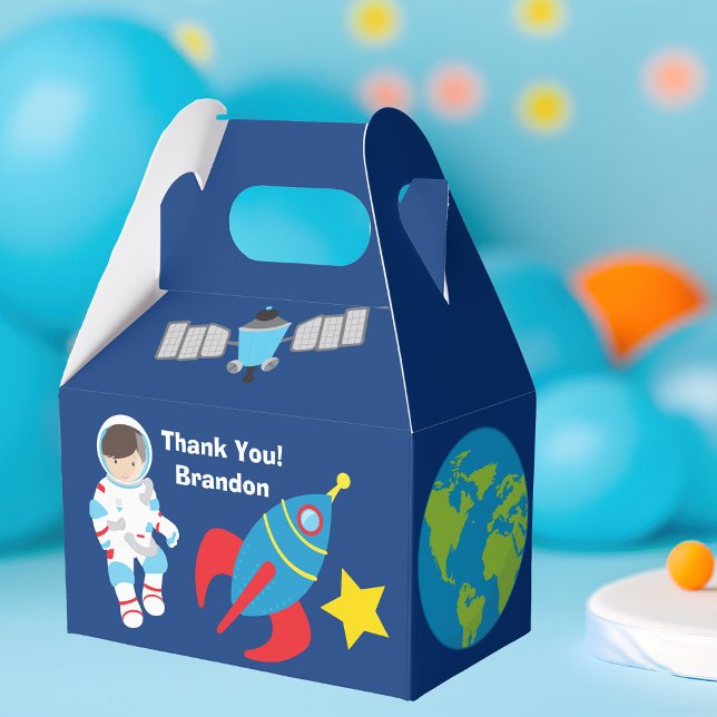 Cool Astronaut Outer Space Birthday Party Favor Boxes (Creator Uploaded)