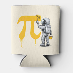 Cool Astronaut Painting Pi Symbol Pi Day Can Cooler