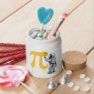 Cool Astronaut Painting Pi Symbol Pi Day Candy Jar