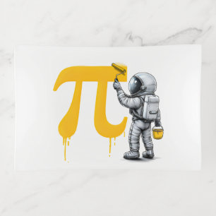 Cool Astronaut Painting Pi Symbol Pi Day Trinket Tray