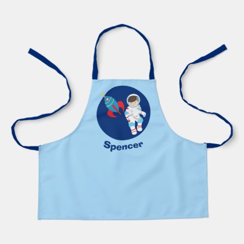 Cool Astronaut Rocket Ship Custom Kids Apron