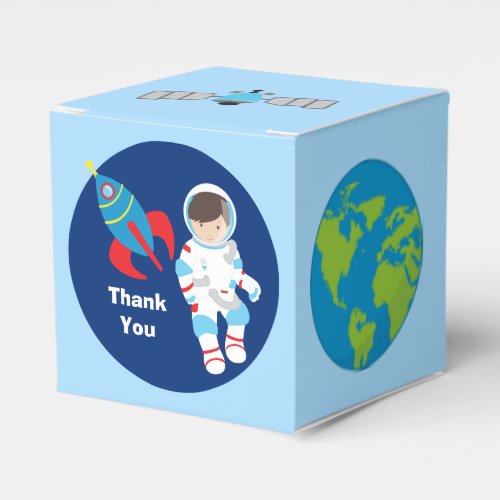 Cool Astronaut Rocket Ship Kids Birthday Party Favor Boxes