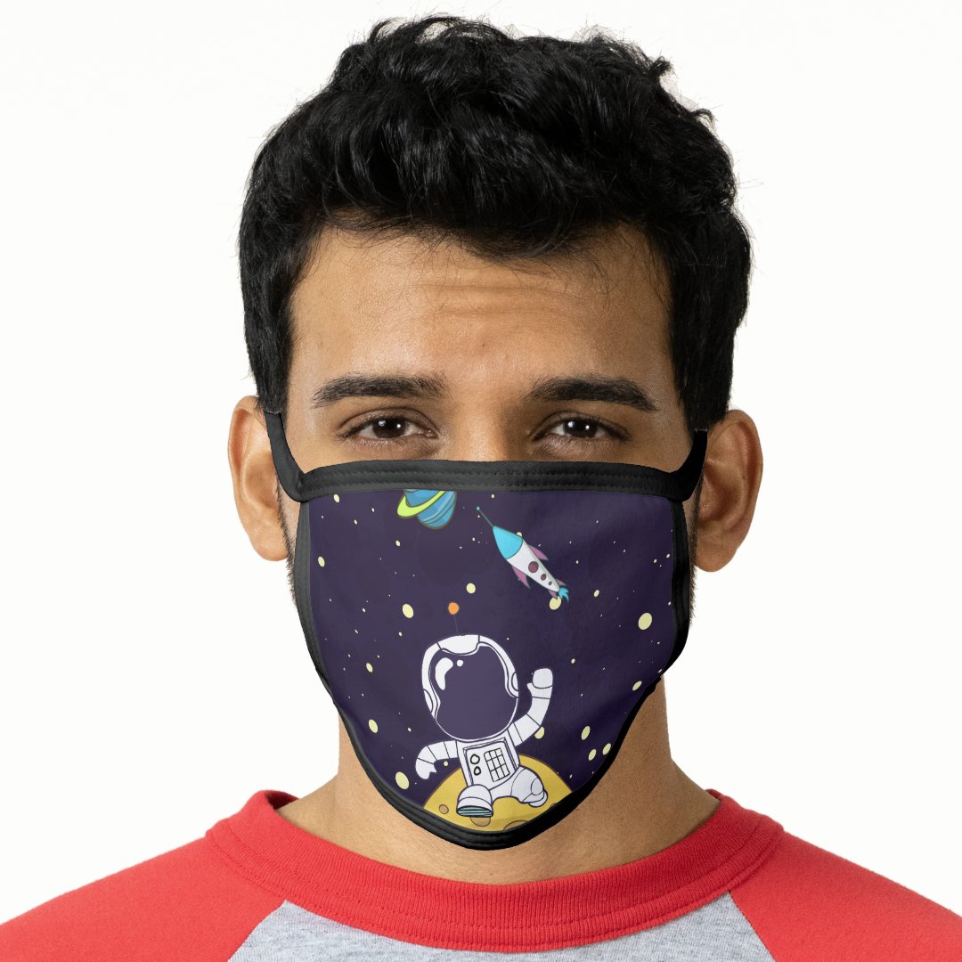 Cool Astronaut Space Man Exploring Outer Space Face Mask | Zazzle