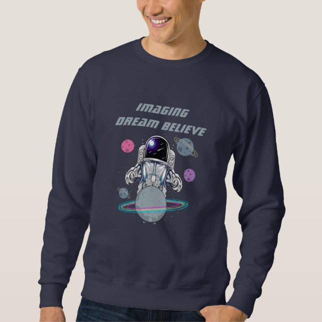 Cool Astronaut Space Star Planets Sweatshirt (Front)