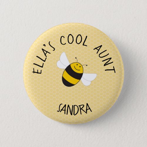 Cool aunt button for bumblebee baby shower