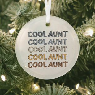 Cool Aunt Modern Cute Gifts for Auntie Sweatshirt Glass Ornament