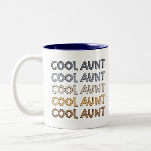 Cool Aunt Modern Cute Gifts for Auntie Two_Tone Coffee Mug