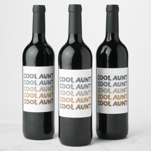 Cool Aunt Modern Cute Gifts for Auntie Wine Label