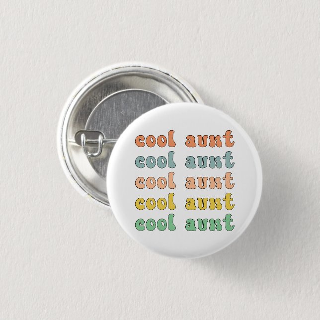 Cool Aunt Modern Retro Cute Gifts for Auntie Button (Front & Back)