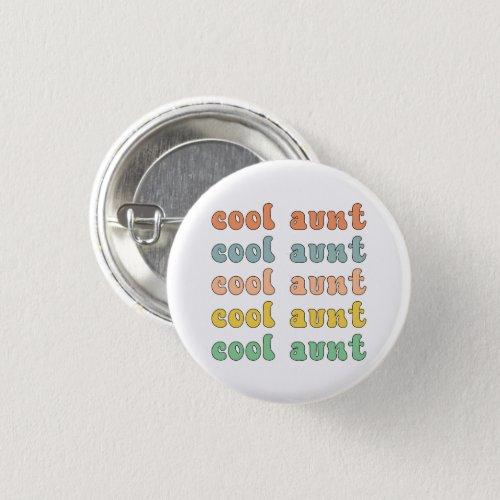 Cool Aunt Modern Retro Cute Gifts for Auntie Button