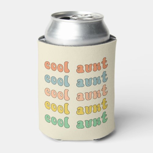 Cool Aunt Modern Retro Cute Gifts for Auntie Can Cooler