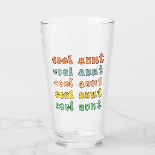 Cool Aunt Modern Retro Cute Gifts for Auntie Glass
