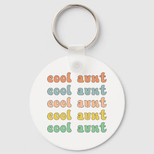 Cool Aunt Modern Retro Cute Gifts for Auntie Keychain