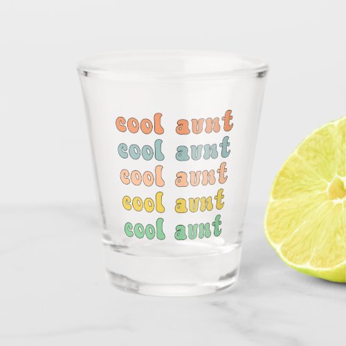Cool Aunt Modern Retro Cute Gifts for Auntie Shot Glass