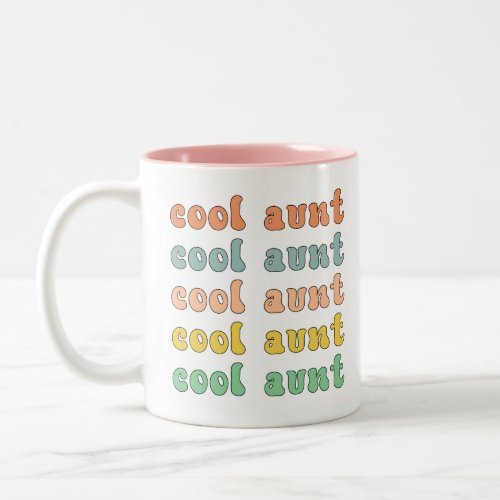 Cool Aunt Modern Retro Cute Gifts for Auntie Two_Tone Coffee Mug