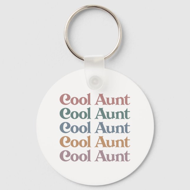 Cool Aunt Retro Cute Gifts for Auntie Keychain (Front)