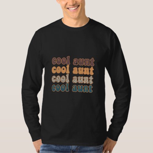 Cool Aunt Retro Leopard Mom For Mother Day  T_Shirt