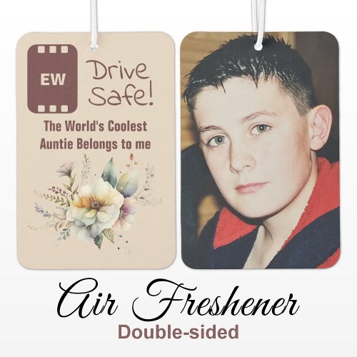 Cool Auntie add photo drive safe floral burgundy Air Freshener