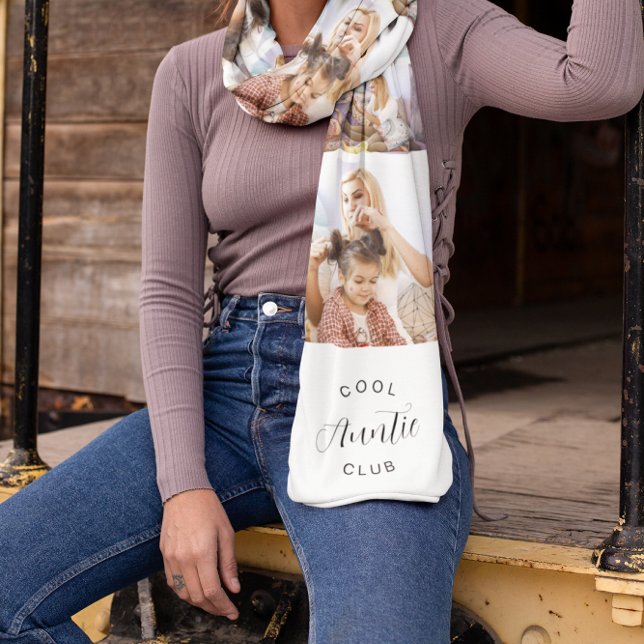 Cool Auntie Club | Modern Photo Collage Scarf (Creator Uploaded)