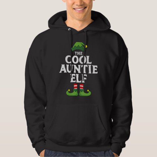 Cool Auntie Elf Matching Family Group Christmas Pa Hoodie