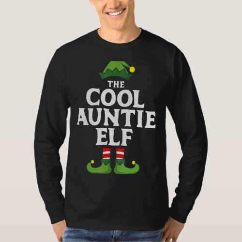 Cool Auntie Elf Matching Family Group Christmas Pa T_Shirt