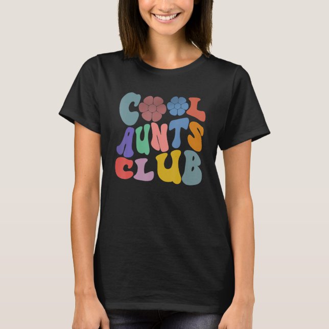 Cool Aunts Club Best Aunt Ever  Happy Face Retro T-Shirt (Front)