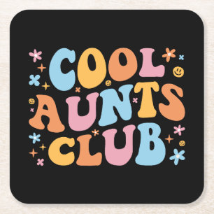 Cool Aunts Club III Square Paper Coaster