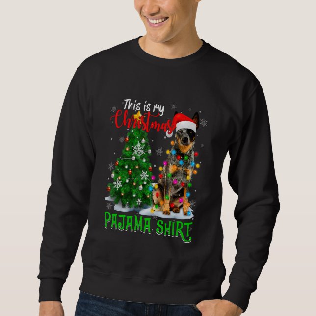Cool Australian Cattle Dog Christmas Tree Lights S Sweatshirt (Front)