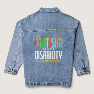 Cool Autism No Disability Just Another Ability Car Denim Jacket