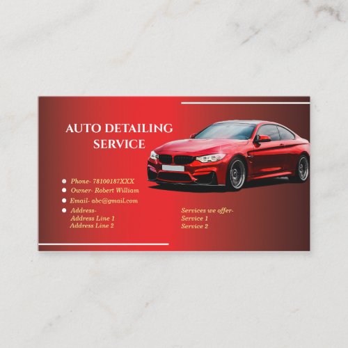 Cool Auto detailing service Business Cards 