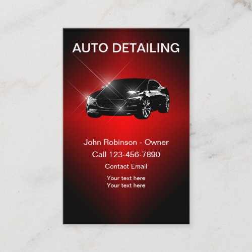 Cool Auto Detailing Vertical Business Cards