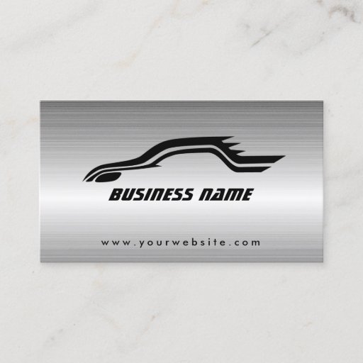 Customizable Cool Auto Outline Metal Car Business Cards