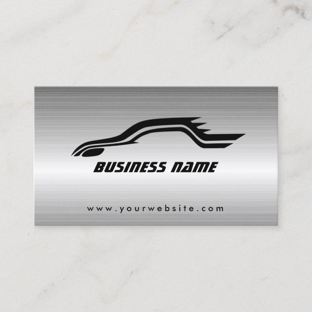 Cool Auto Outline Metal Car Professional Business Card (Front)