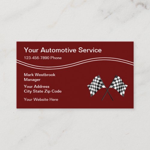 Cool Auto Racing Theme Business Card