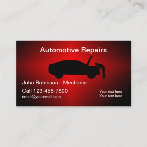 Cool Auto Repair Mechanic Business Cards
