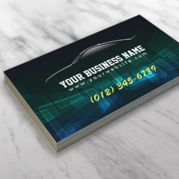 Cool Auto Trade Black Business Card by cardfactory at Zazzle
