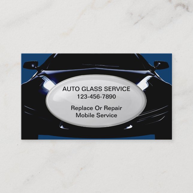 Cool Auto Windshield Repair Business Cards (Front)