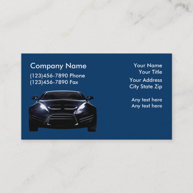 Cool Automotive Business Cards (Front)