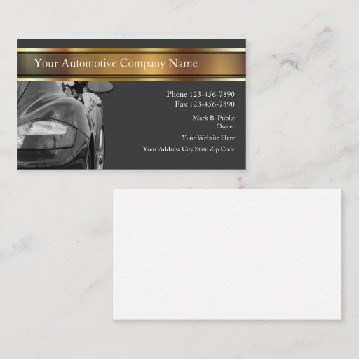 Customizable Cool Automotive Business Cards