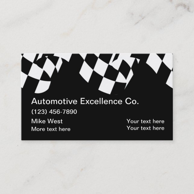 Cool Automotive Business Cards Checker Flag (Front)