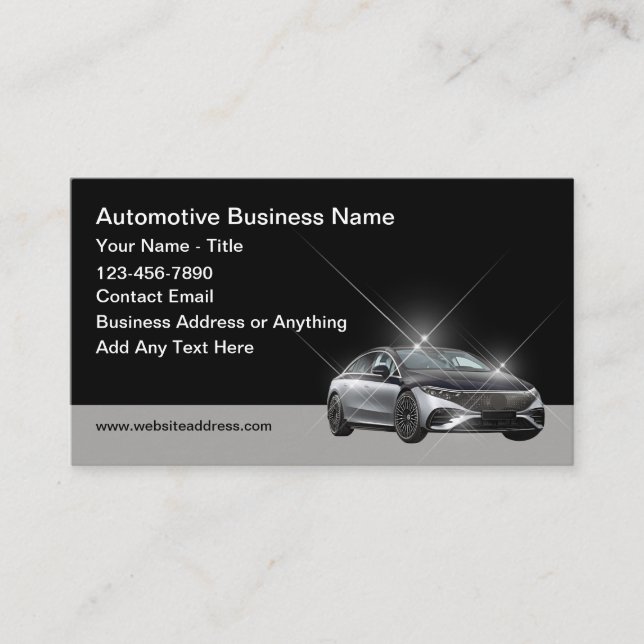 Cool Automotive Business Cards Design (Front)