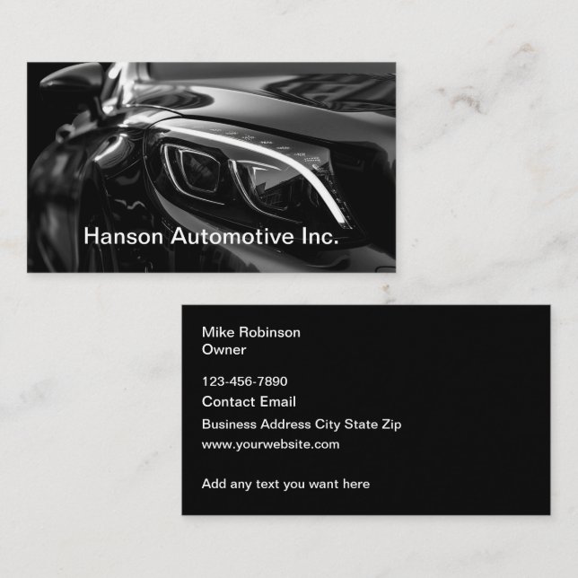 Cool Automotive Business Cards Design (Front/Back)