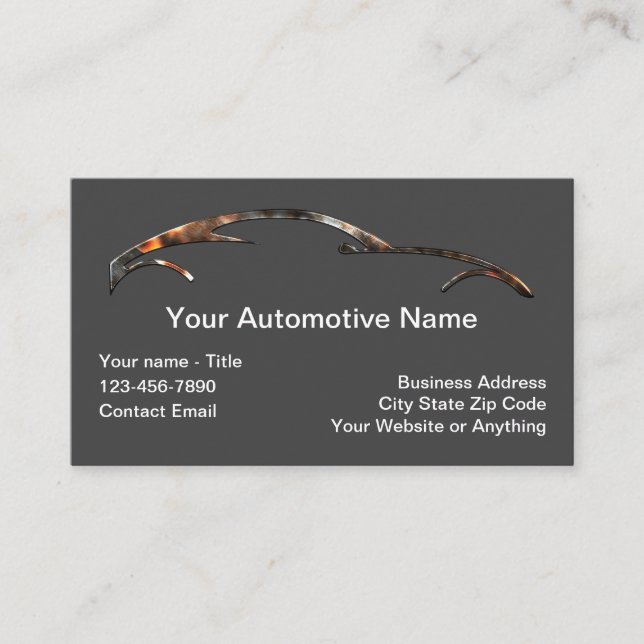 Cool Automotive Business Theme Calling Cards (Front)