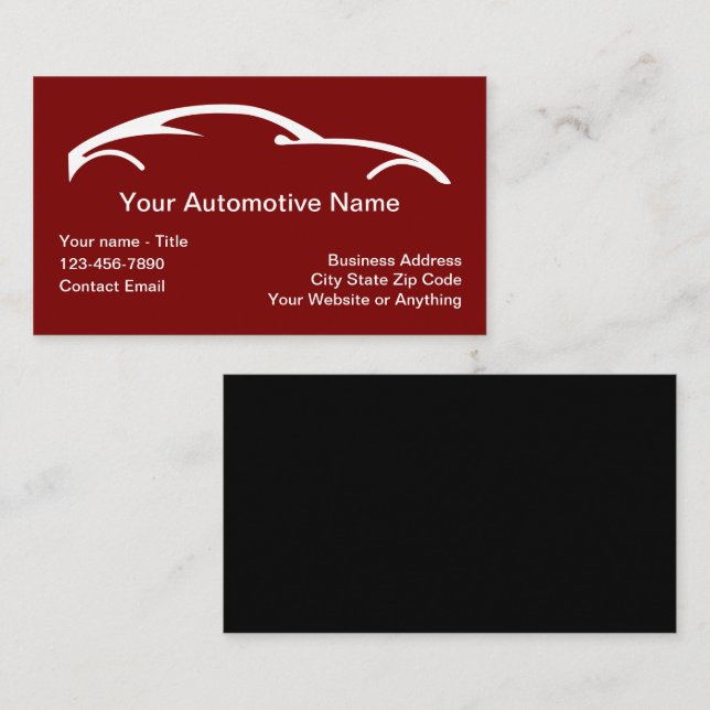 Cool Automotive Business Theme Calling Cards (Front/Back)