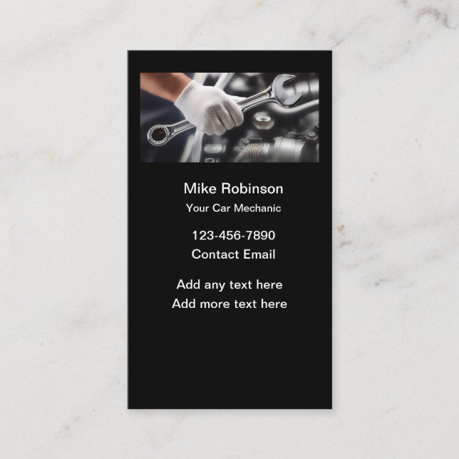 Cool Automotive Car Mechanic Business Cards  (Front)