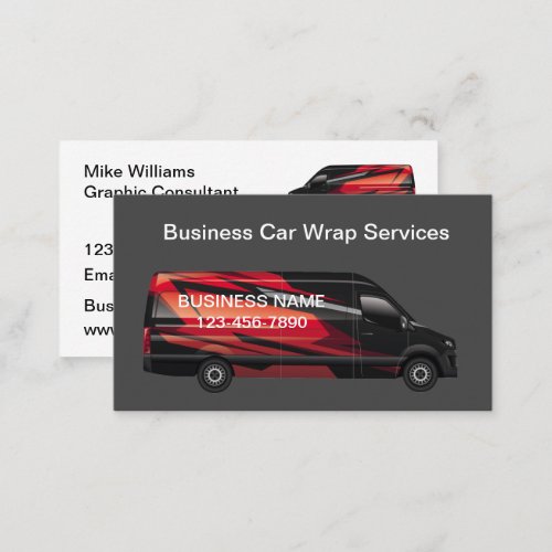 Cool Automotive Car Wrap Services Business Card