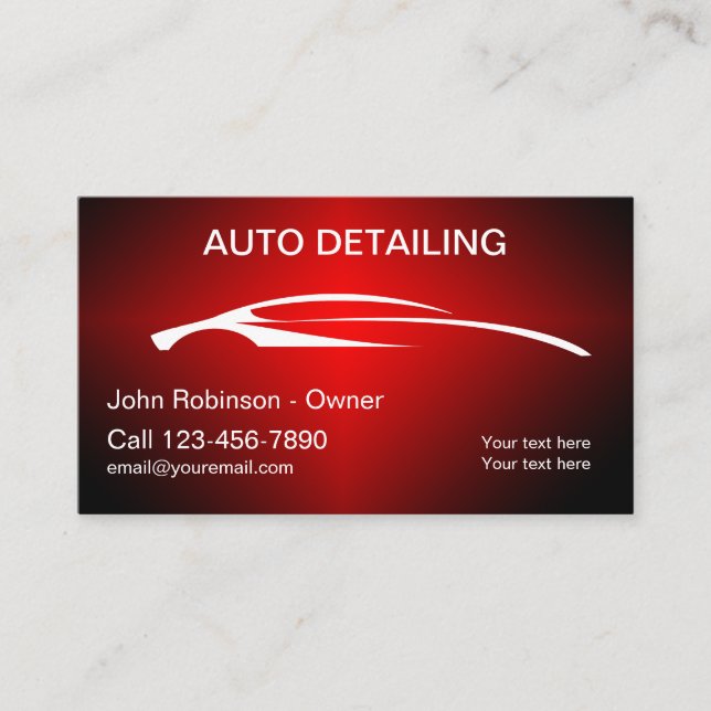 Cool Automotive Detailing Business Cards Design (Front)